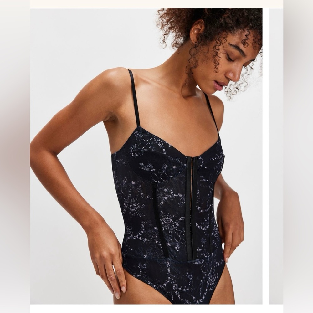 Blue Patterned Bodysuit - image 3